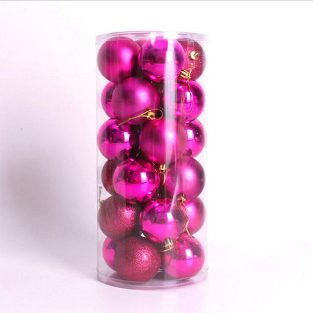 Christmas Ball Plastic Pendant Colorful Ball 3 Cm4cm6cm8CM Christmas Product Wholesale