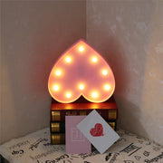 Romantic Indoor Decorative Nights Lamps 3D Love Heart Marquee Letter