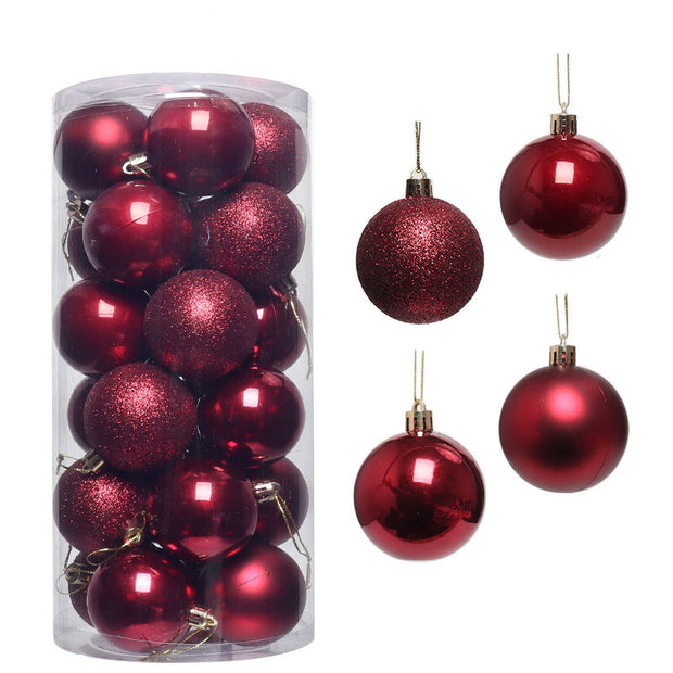 Christmas Ball Plastic Pendant Colorful Ball 3 Cm4cm6cm8CM Christmas Product Wholesale