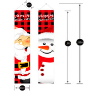 Haobei 21 Years New Product Amazon Cross-border Christmas Door Curtain Couplet Santa Claus Pattern Holiday Decorations