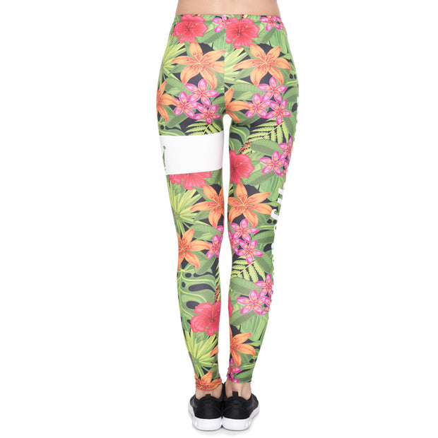 Jungle Flower Print Cropped Pants