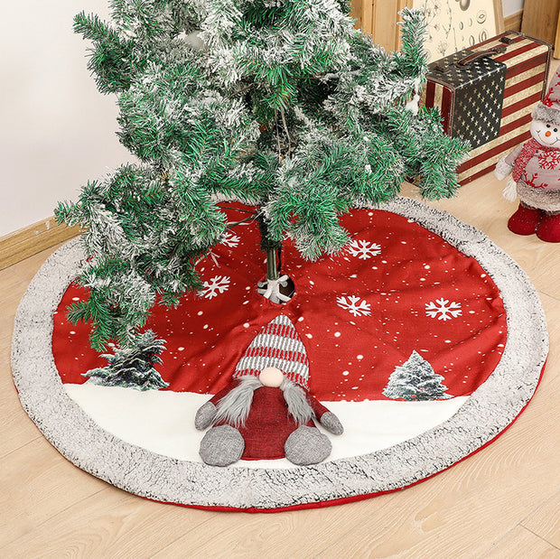 Christmas Tree Skirt Linen Tree Skirt Christmas Tree Bottom Decoration Supplies