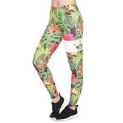 Jungle Flower Print Cropped Pants