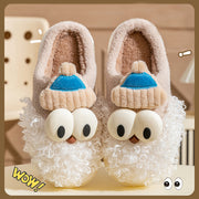 Cartoon Bearded Santa Claus Slippers Home Warm Non-slip Plush   Cotton Shoes Christmas Couple Floor Bedroom Slipper Women Men