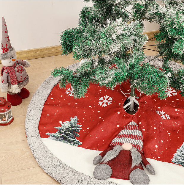 Christmas Tree Skirt Linen Tree Skirt Christmas Tree Bottom Decoration Supplies