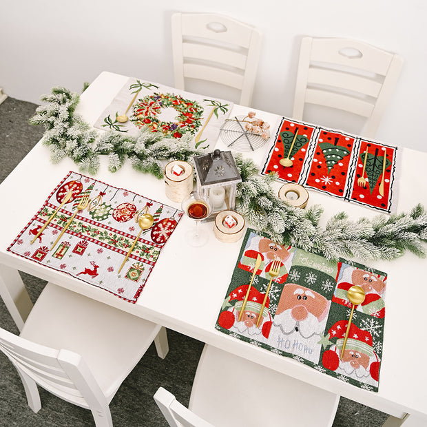 Christmas Home Decoration Products Knitted Cloth Placemats