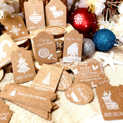 Christmas Kraft Paper Christmas Tag Card With Hemp Rope Christmas Gift Product Set