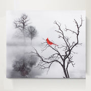 Water Tree Landscape Canvas Red Bird Fog Wonderland Poster Home Decoration